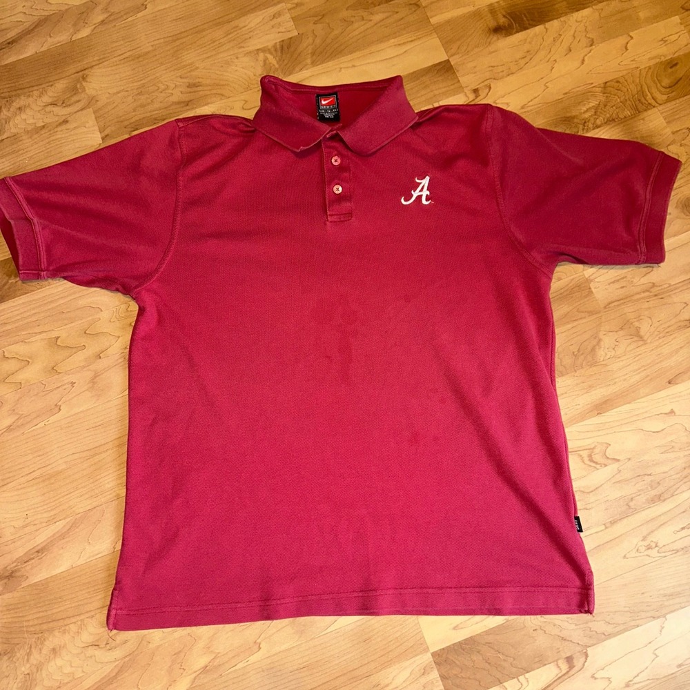 Vintage Team Nike Alabama Crimson Tide Polo Shirt Athletic Fit XL‎